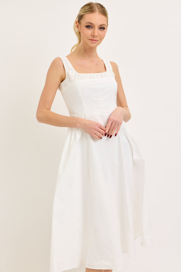 white midi dress