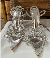 Emma Rhinestone Silver Party Heels