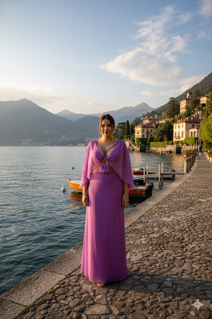 Dinorah Maxi Dress Ring Detail Violet