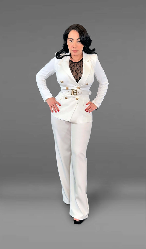 Rachel Power Suit - White