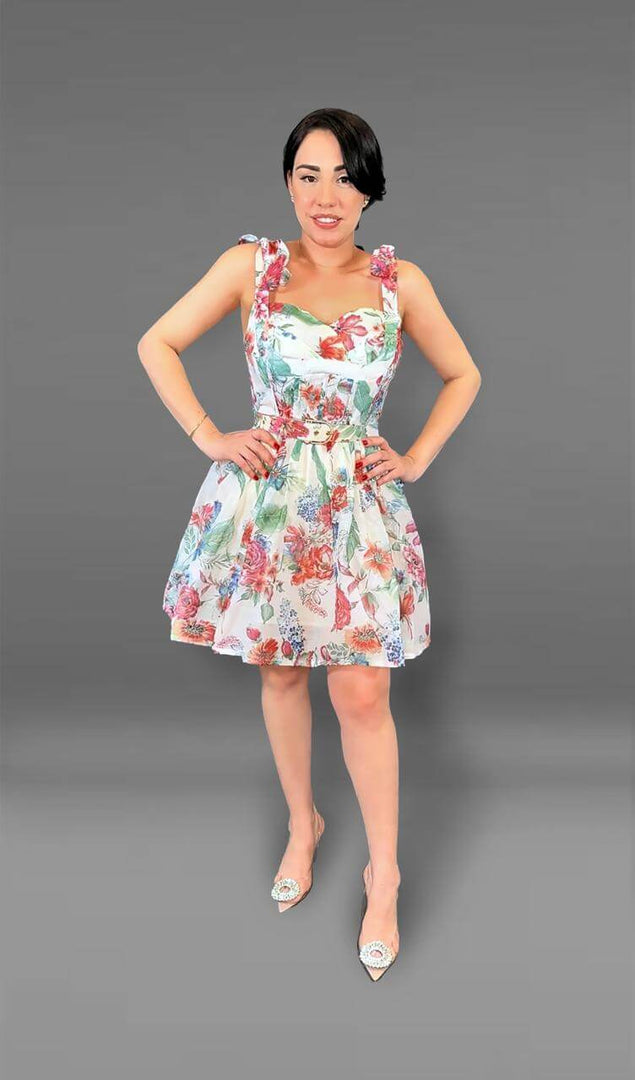 Rosella Romantic Floral A-Line Mini Dress - Floral