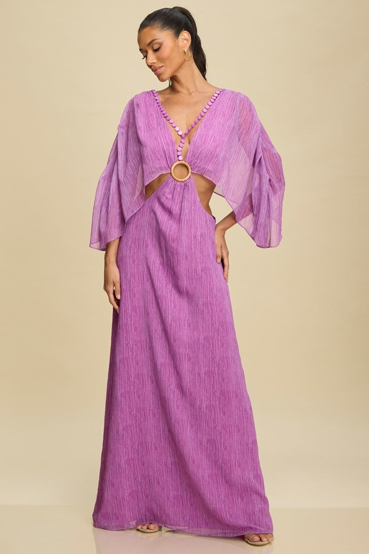 Lucía Maxi Dress Ring Detail Violet
