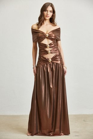Areli Maxi Dress Bronze Cut-Out