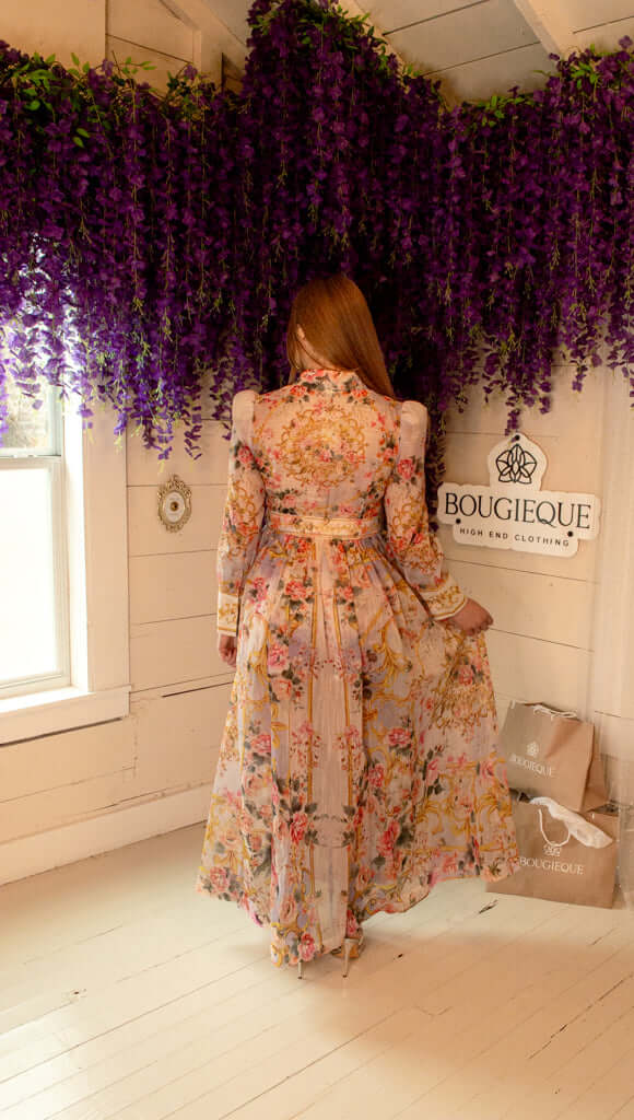 Yennifer Maxi Floral Dress with Side Slit - Floral